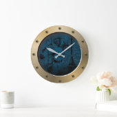 スチームパンクサブマリンポートホールスキューバダイバー ラージ壁時計 (ホーム)