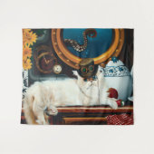 スチームパンクサブマリン猫ティー タペストリー (正面(横))