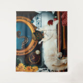 スチームパンクサブマリン猫ティー タペストリー (正面)