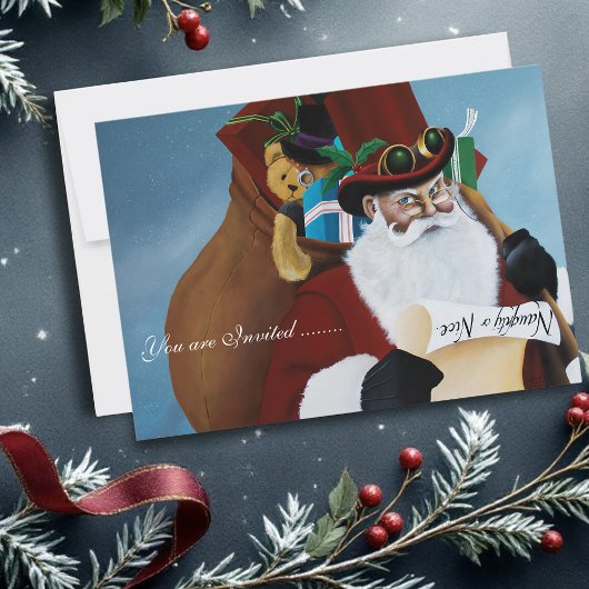 スチームパンクサンタ ヴィクトリアン クリスマス ファンタジー アート 招待状