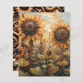 スチームパンクサンフラワースクレープブック紙シート (正面/裏面)