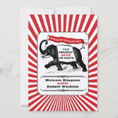 スチームパンクサーカス結婚式招待状レッド 招待状 (裏面)