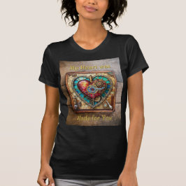 スチームパンクシリーズのひまわりのステンドグラスのハート Tシャツ