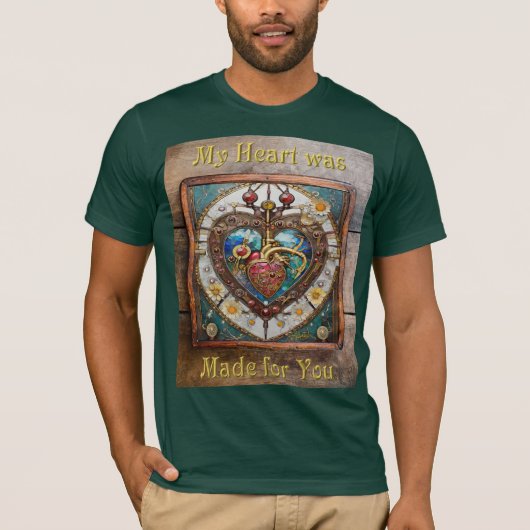 スチームパンクシリーズのメカニカルハート解剖図 Tシャツ (正面)