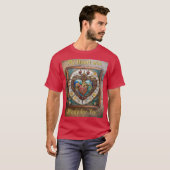 スチームパンクシリーズのメカニカルハート解剖図 Tシャツ (正面フル)