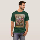 スチームパンクシリーズの口紅の花のハート Tシャツ (正面フル)