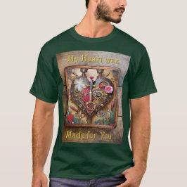 スチームパンクシリーズの口紅の花のハート Tシャツ
