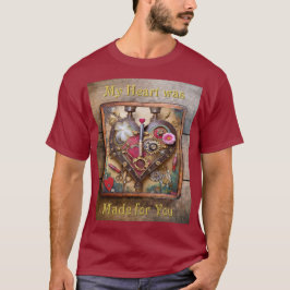 スチームパンクシリーズの口紅の花のハート Tシャツ