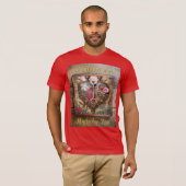 スチームパンクシリーズの口紅の花のハート Tシャツ (正面フル)