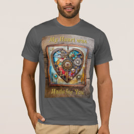 スチームパンクシリーズの宝石とステンドグラスのハート Tシャツ