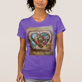 スチームパンクシリーズの宝石とステンドグラスのハート Tシャツ