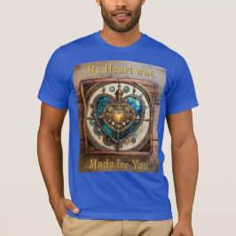スチームパンクシリーズ ゴールデンステンドグラスハート Tシャツ