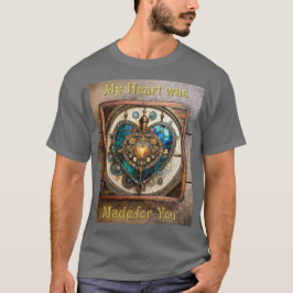 スチームパンクシリーズ ゴールデンステンドグラスハート Tシャツ
