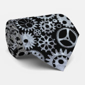 スチームパンクシルバー亜鉛ギア ネクタイ (ロール)