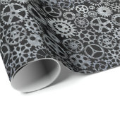 スチームパンクシルバー亜鉛ギア ラッピングペーパー (ロールコーナー)