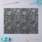 スチームパンクシルバー亜鉛ギア 薄葉紙 (クラフト)