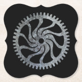 スチームパンクシルバー亜鉛ギアIV ペーパーコースター (正面)