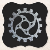 スチームパンクシルバー亜鉛ギアVI ペーパーコースター (正面)