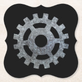 スチームパンクシルバー亜鉛ギアVII ペーパーコースター (正面)