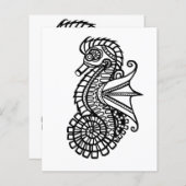 スチームパンクシーホースステンシルカラーマイイン紙 (正面/裏面)