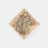 スチームパンクシーホースヴィンテージシュレアルアート スタンダードカクテルナプキン (角)