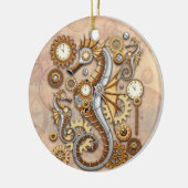 スチームパンクシーホースヴィンテージシュレアルアート セラミックオーナメント (左)