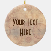 スチームパンクシーホースヴィンテージシュレアルアート セラミックオーナメント (裏面)