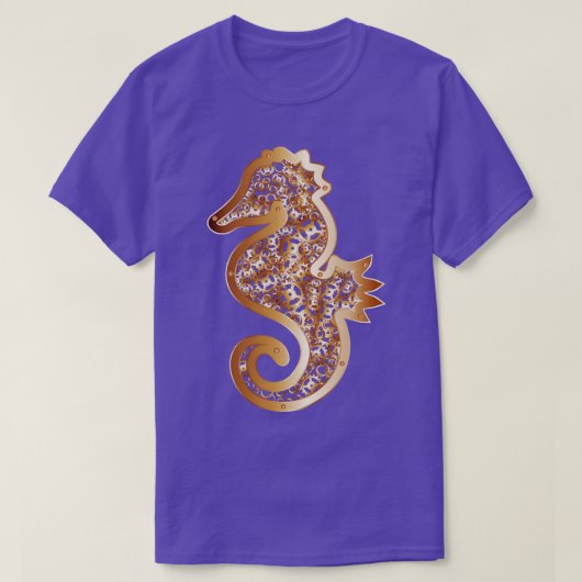 スチームパンクシーホース抽象デザイン Tシャツ (デザイン正面)