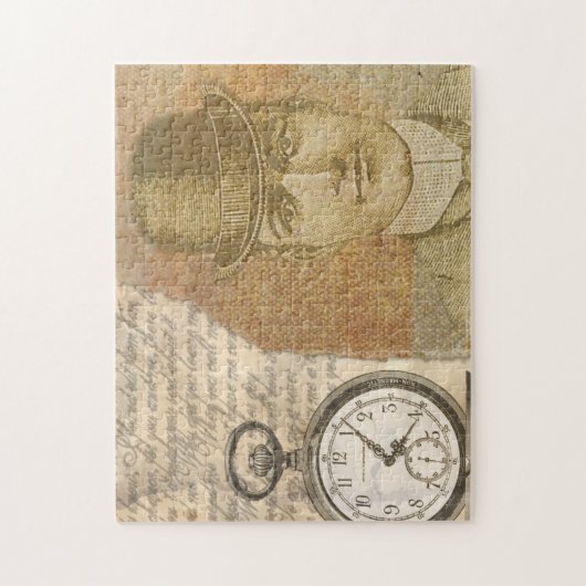 スチームパンクジェントンポケット時計ボウリングをする人、 クリケットの投手帽子 ジグソーパズル (縦)