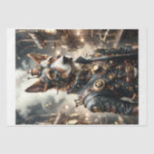 スチームパンクジャーマンシェパードが炉に入っている 薄葉紙 (正面)