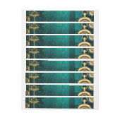 スチームパンクジュエリーが緑の背景で見守る ラップアラウンド宛名ラベル (シート)