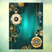 スチームパンクジュエリーウォッチを緑の背景 ウィンドウサイン (シート3)