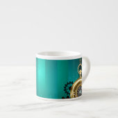 スチームパンクジュエリーウォッチを緑の背景 エスプレッソカップ (正面右)