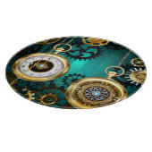 スチームパンクジュエリーウォッチを緑の背景 カッティングボード (角)