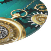 スチームパンクジュエリーウォッチを緑の背景 カッティングボード (角)