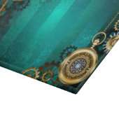 スチームパンクジュエリーウォッチを緑の背景 カッティングボード (角)