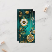 スチームパンクジュエリーウォッチを緑の背景 カード (正面/裏面インサイチュ)