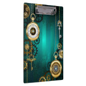 スチームパンクジュエリーウォッチを緑の背景 クリップボード (右)