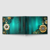 スチームパンクジュエリーウォッチを緑の背景 ゲストブック (全面)