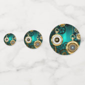 スチームパンクジュエリーウォッチを緑の背景 コンフェッティ (裏面)