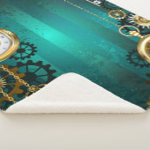 スチームパンクジュエリーウォッチを緑の背景 シェルパブランケット (3/4)