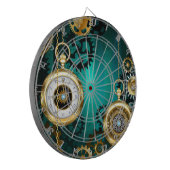 スチームパンクジュエリーウォッチを緑の背景 ダーツボード (正面左)