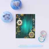 スチームパンクジュエリーウォッチを緑の背景 チラシ (シングル)