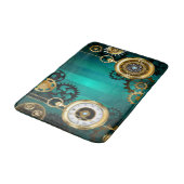 スチームパンクジュエリーウォッチを緑の背景 バスマット (アングル)