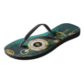 スチームパンクジュエリーウォッチを緑の背景 ビーチサンダル (アングル)