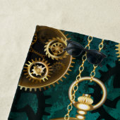 スチームパンクジュエリーウォッチを緑の背景 ビーチタオル (インサイチュ)