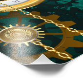 スチームパンクジュエリーウォッチを緑の背景 フォトプリント            (角)