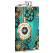 スチームパンクジュエリーウォッチを緑の背景 フラスク (右)
