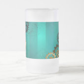 スチームパンクジュエリーウォッチを緑の背景 フロストグラスビールジョッキ (中央)