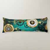 スチームパンクジュエリーウォッチを緑の背景 ボディピロー (正面)